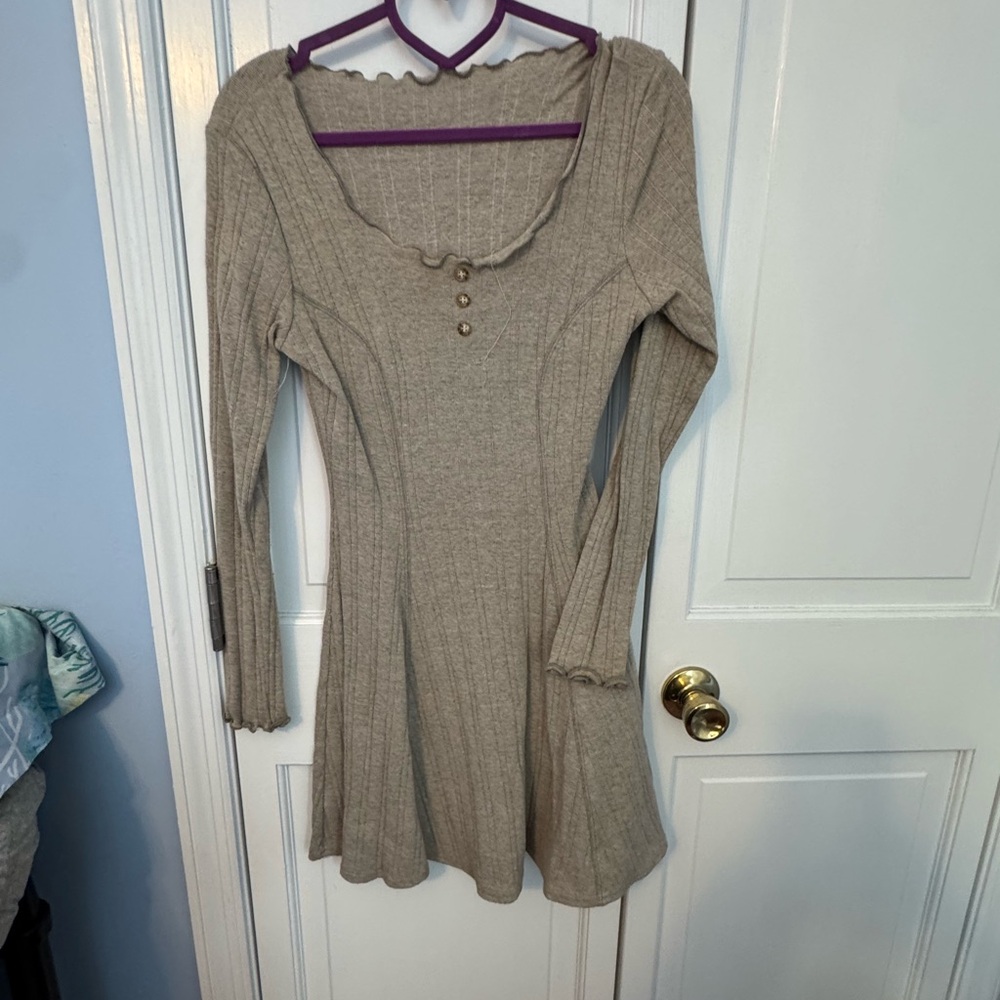 Vintage Contempo Casuals Ribbed knit Mini Dress – Med. Classic Cute Contemporary - Picture 3 of 11